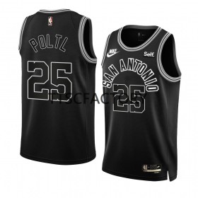 Dres San Antonio Spurs Jakob Poeltl 25 Nike 2022-23 Classic Edition Crno Swingman - Muške
